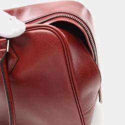 Hermes Plume 28 Rouge H Box Calf Leather Top Handle Bag