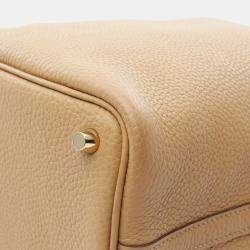 Hermes Picotin PM Biscuit U Taurillon Clemence Hand Bag  