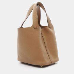 Hermes Picotin PM Biscuit U Taurillon Clemence Hand Bag  