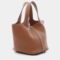 Hermes Picotin Lock 18 Gold Taurillon Clemence Tote Bag