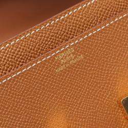Hermes Constance Long To Go Gold Epsom Leather Wallet