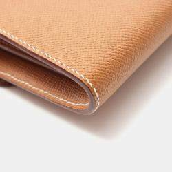 Hermes Constance Long To Go Gold Epsom Leather Wallet