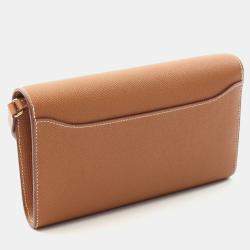 Hermes Constance Long To Go Gold Epsom Leather Wallet