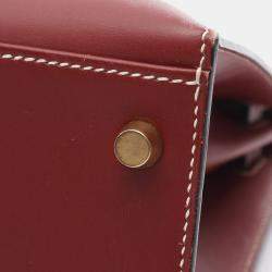 Hermes Kelly 32 Rouge H Chamonix Leather Shoulder Bag