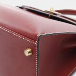 Hermes Kelly 32 Rouge H Chamonix Leather Shoulder Bag