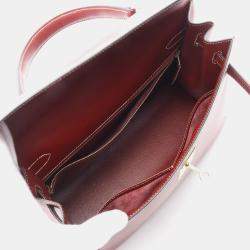 Hermes Kelly 32 Rouge H Chamonix Leather Shoulder Bag