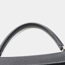 Hermes Kelly 32 Black Taurillon Clemence Shoulder Bag