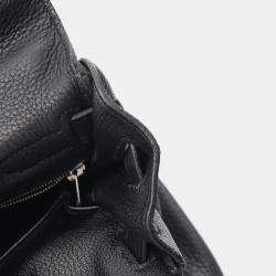 Hermes Kelly 32 Black Taurillon Clemence Shoulder Bag