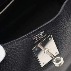 Hermes Kelly 32 Black Taurillon Clemence Shoulder Bag
