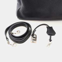 Hermes Kelly 32 Black Taurillon Clemence Shoulder Bag