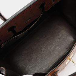Hermes Birkin 35 Chestnut Ostrich Leather Bag