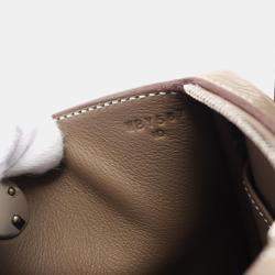 Hermes Lindy Mini Etoupe Grey Taurillon Clemence Leather Crossbody Bag
