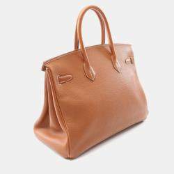 Hermes Birkin 35 Gold Togo Leather Top Handle Bag