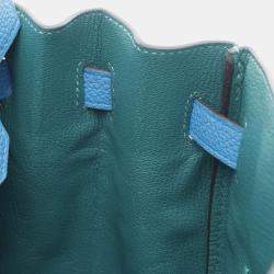 Hermes Birkin 30 Blue Zanzibar Togo Leather Top Handle Bag