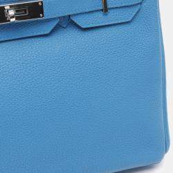 Hermes Birkin 30 Blue Zanzibar Togo Leather Top Handle Bag