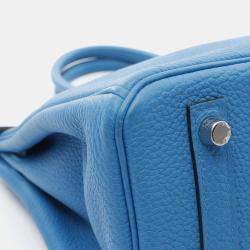 Hermes Birkin 30 Blue Zanzibar Togo Leather Top Handle Bag