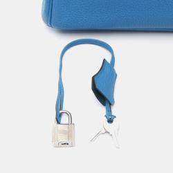 Hermes Birkin 30 Blue Zanzibar Togo Leather Top Handle Bag