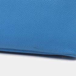 Hermes Birkin 30 Blue Zanzibar Togo Leather Top Handle Bag