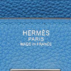 Hermes Birkin 30 Blue Zanzibar Togo Leather Top Handle Bag