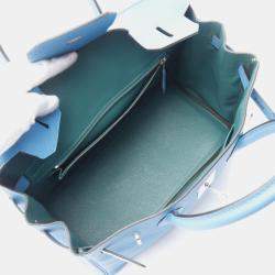 Hermes Birkin 30 Blue Zanzibar Togo Leather Top Handle Bag