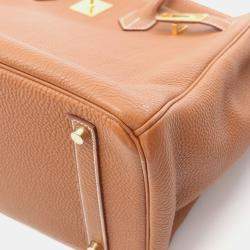 Hermes Birkin 35 Gold Togo Leather Top Handle Bag
