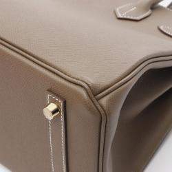 Hermes Birkin 30 Etoupe Grey Epsom Leather Top Handle Bag