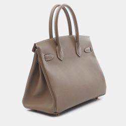 Hermes Birkin 30 Etoupe Grey Epsom Leather Top Handle Bag