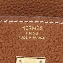 Hermes Birkin 25 Gold Togo Leather Top Handle Bag