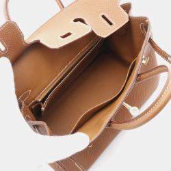 Hermes Birkin 25 Gold Togo Leather Top Handle Bag