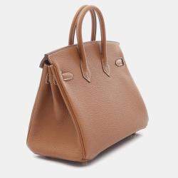 Hermes Birkin 25 Gold Togo Leather Top Handle Bag
