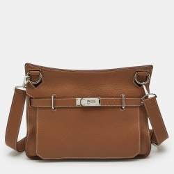Hermes Gold Taurillon Clemence Leather Palladium Finish Jypsiere 34 Bag