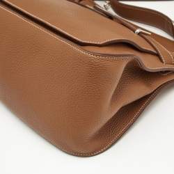 Pre Owned Hermes Gold Taurillon Clemence Leather Palladium Finish Jypsiere 34 Bag