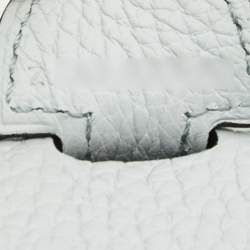Pre Owned Hermes Bleu Pale Taurillon Clemence Leather Evelyne III PM Bag