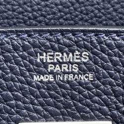 Hermes Birkin 30 Blue Nuit Togo Leather Top Handle Bag