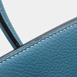 Hermes Birkin 35 Blue Jean Togo Leather Top Handle Bag