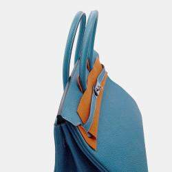Hermes Birkin 35 Blue Jean Togo Leather Top Handle Bag