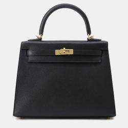 Hermes Kelly 25 Sellier Black Epsom  