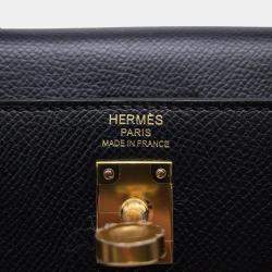 Hermes Kelly 25 Sellier Black Epsom  
