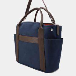 Hermes Sucked Pansage Groom Navy/Feu Toile Chevrons Canvas