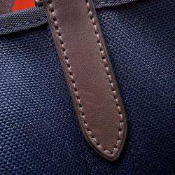 Hermes Sucked Pansage Groom Navy/Feu Toile Chevrons Canvas