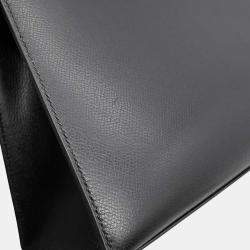 Hermes Kelly Sellier 32 Black Graine Lisse Leather  