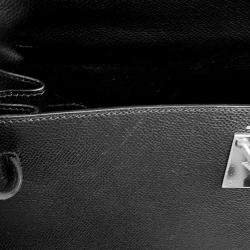Hermes Kelly Sellier 32 Black Graine Lisse Leather  