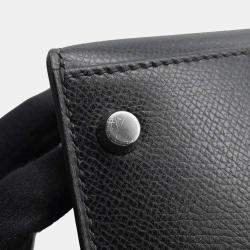 Hermes Kelly Sellier 32 Black Graine Lisse Leather  