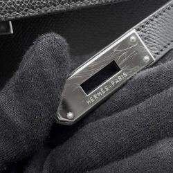 Hermes Kelly Sellier 32 Black Graine Lisse Leather  
