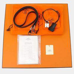Hermes Kelly Sellier 32 Black Graine Lisse Leather  