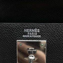 Hermes Kelly Sellier 32 Black Graine Lisse Leather  