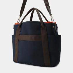 Hermes Bloom Sac De Pansage Navy/Feu Canvas