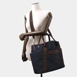 Hermes Bloom Sac De Pansage Navy/Feu Canvas