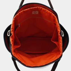 Hermes Bloom Sac De Pansage Navy/Feu Canvas