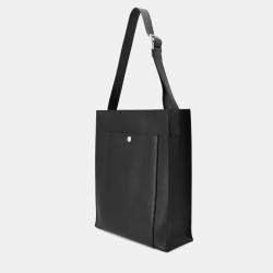 Hermes Cab'H Black Evergrain Leather Tote Bag